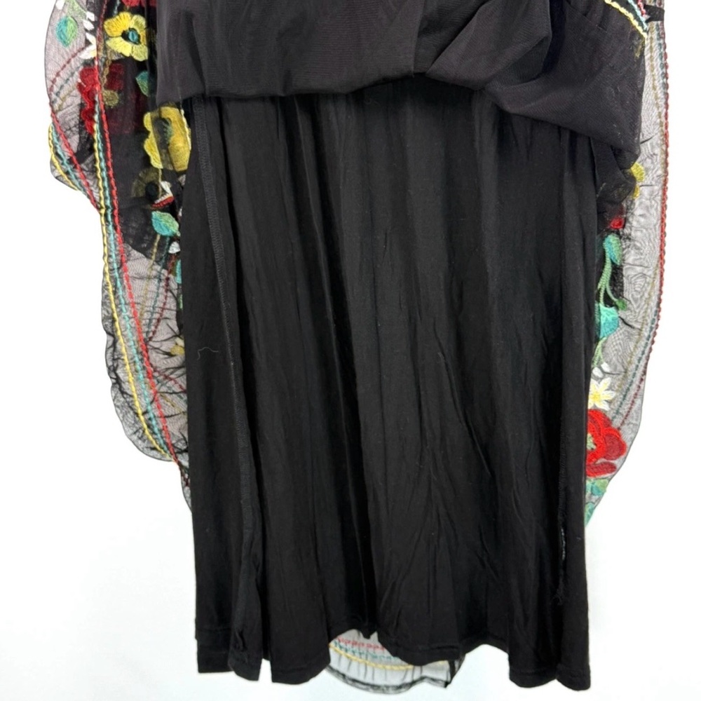 Double D Ranch Western Black Multi Linen Lace Embroidered Floral Maxi Skirt XS - Picture 5 of 7
